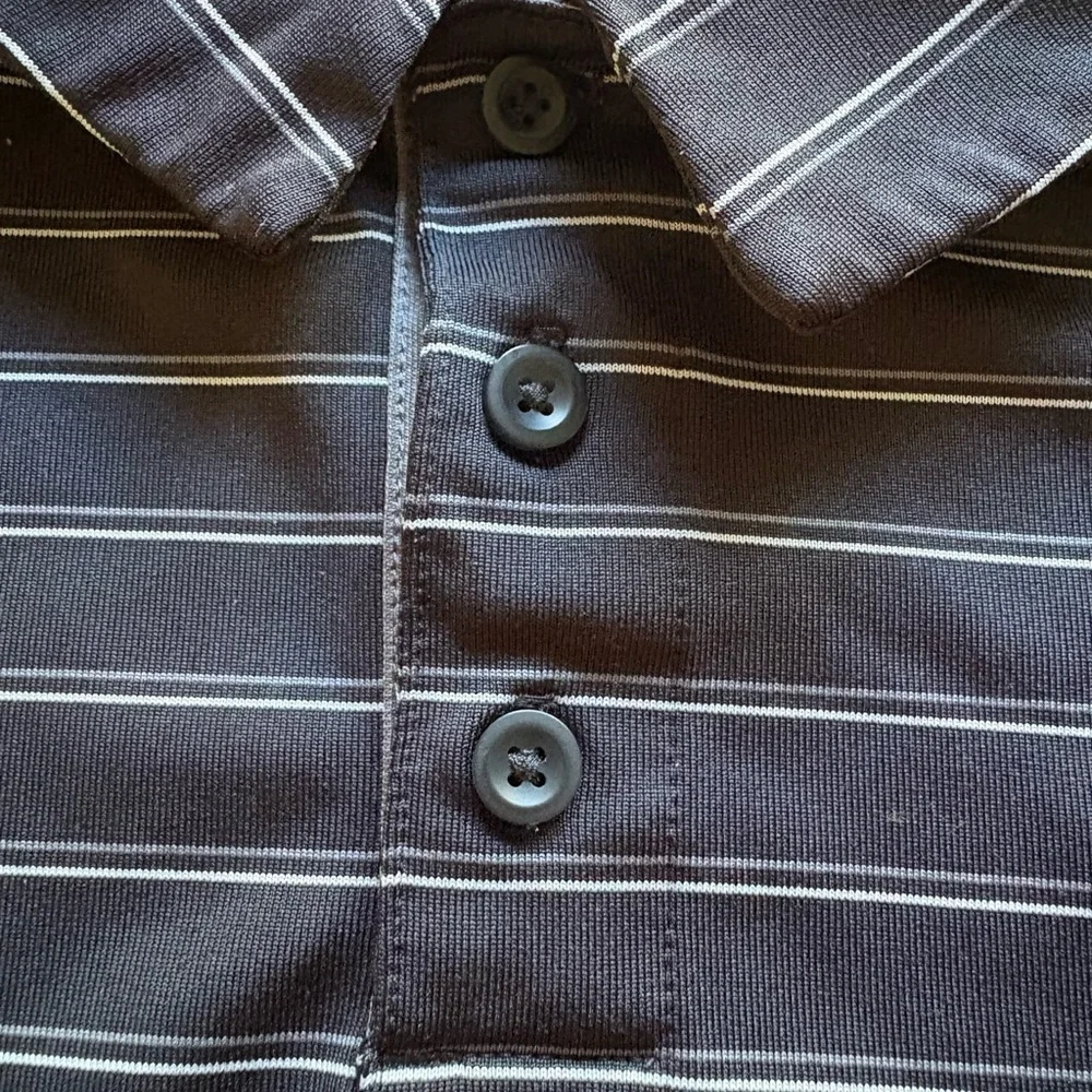 Under Armour Youth Large Black Striped Polo Shirt